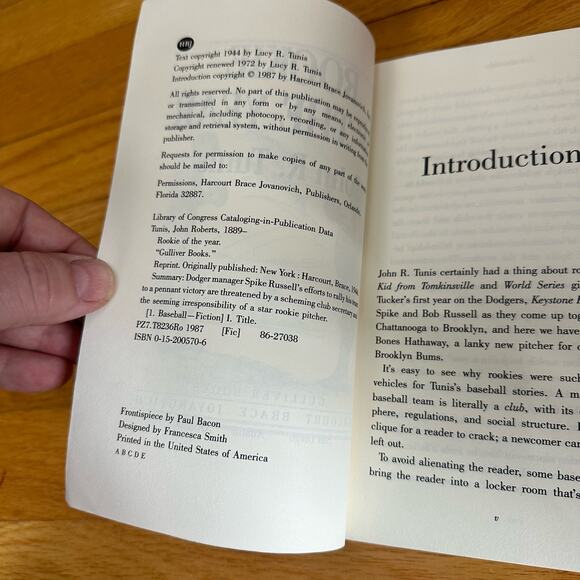 John R Tunis Rookie of the Year Baseball Diamonds #4 - Picture 5 of 7